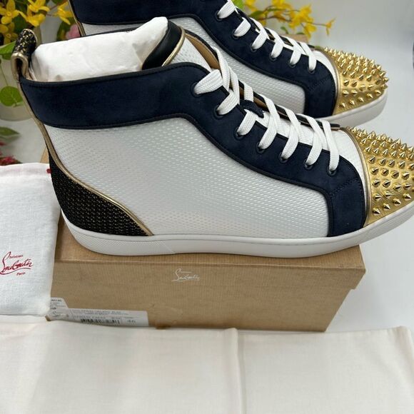 SOLD!!!   Men’s Christian Louboutin Lou spikes Orlato flat sneakers size 46 - Picture 4 of 11